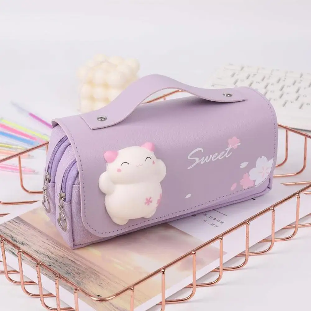 

Cute Large Capacity Pencil Cases Bags Creative Korea Box Pouch Stationary Relax With Pen Case Doll School Fabric Supplies O L3C2