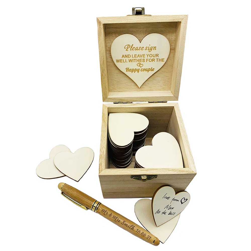 Индивидуальная Свадебная книга для гостей с сердцами индивидуальное имя дата