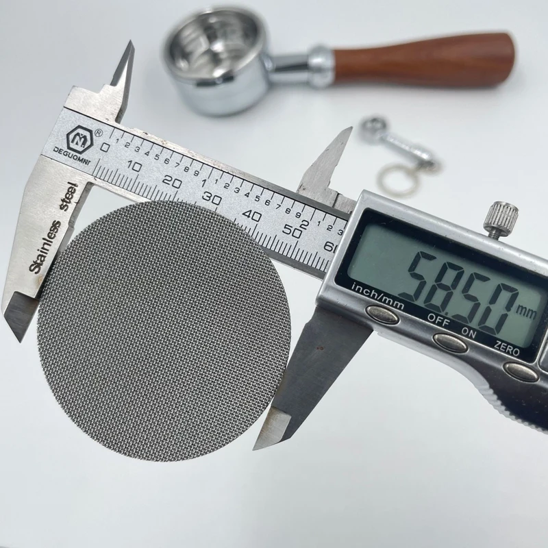 Portafiltro Espresso de 58mm, etc. Mampara de ducha de contacto, filtro de pantalla de Puck, malla de acero inoxidable, filtros reutilizables para m&aacute;quina de caf&eacute;-3