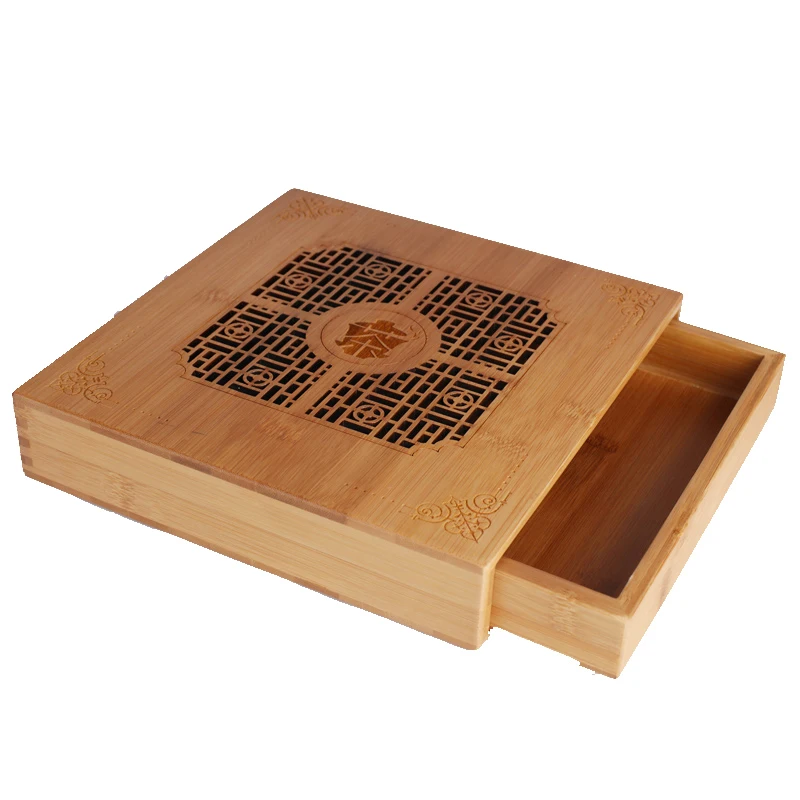 В дырочку Чай коробки для тортов и пирожных бамбука чай Пу 'эр коробка лоток