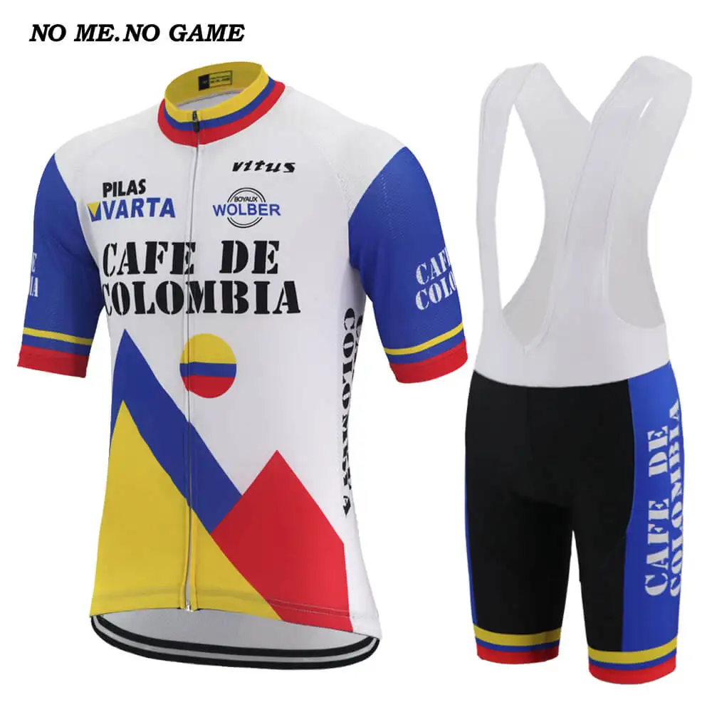 Классический мужской ретро-комплект велосипедной команды Колумбия летние