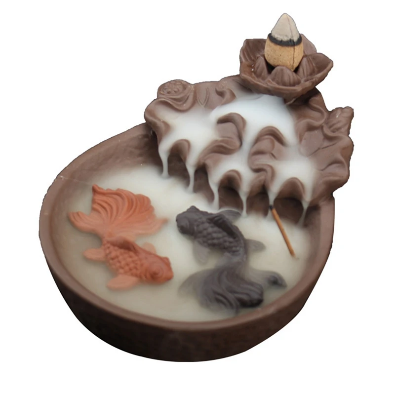 Промо акция! Кои рыба на удачу благовония дым обратного потока горелка керамика