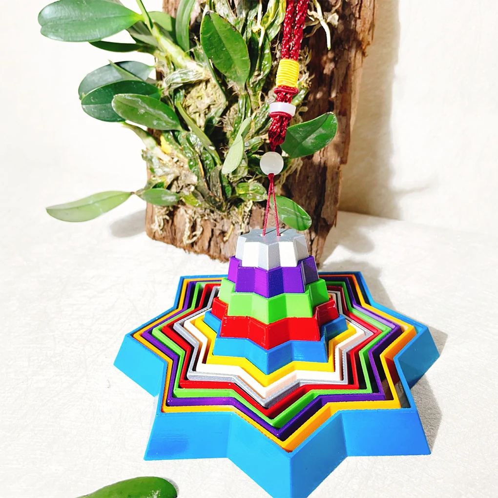 

Wind Chime Pendant Plastic Falling Star Tower Ornament Wall Decoration 3D Foldable Relaxing Toy Christmas Halloween Home Decor