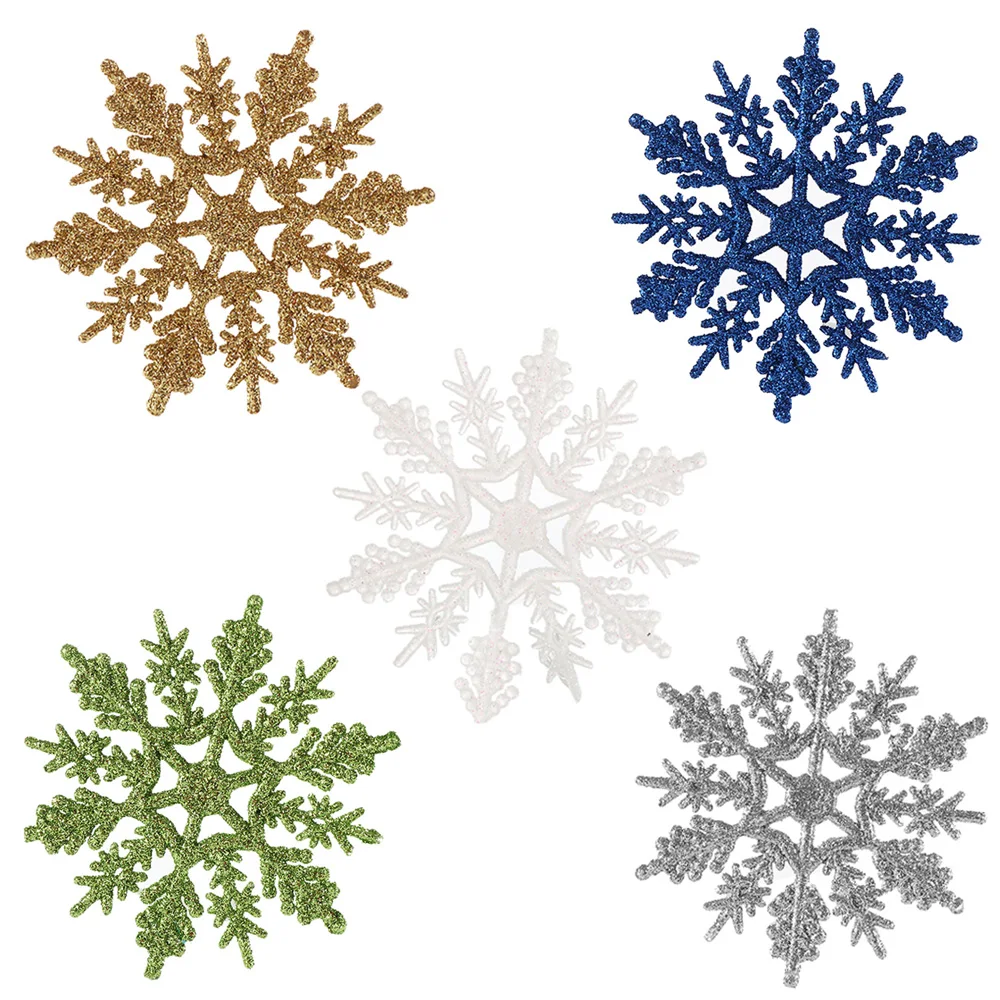 10 шт. рождественские украшения золотой порошок Снежинка для рождества