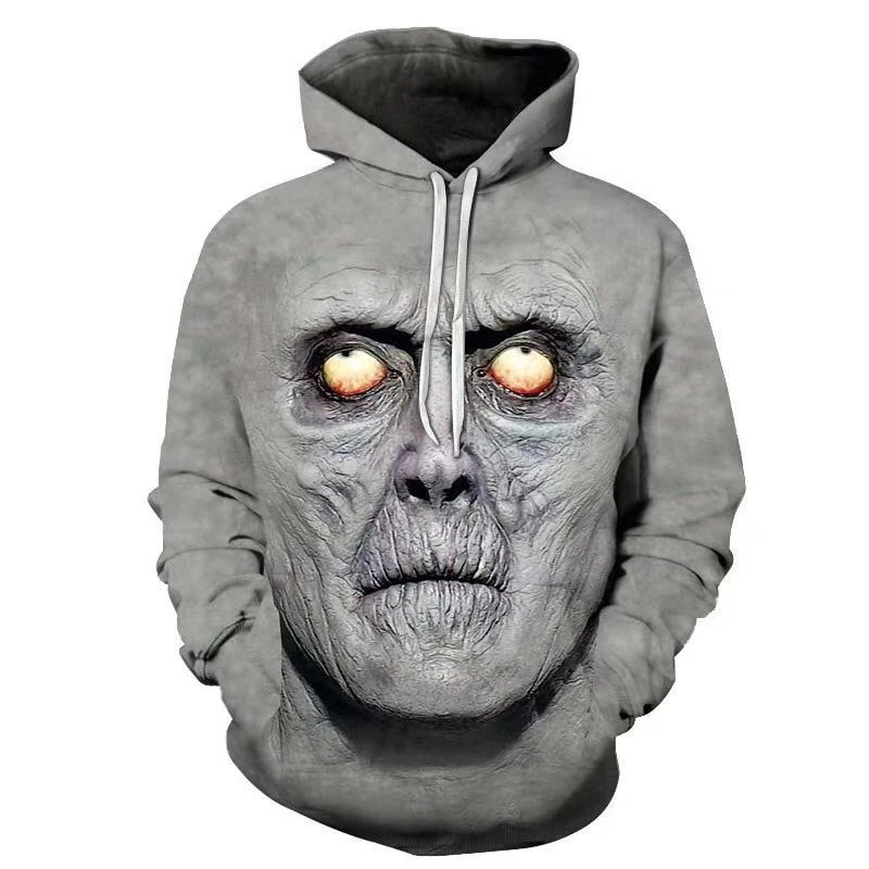 

Halloween 2021 Fall Classic Horror Zombie Pattern 3D Printing Thriller Men's Hoodie Street Personality Cosplay Demon Pullover