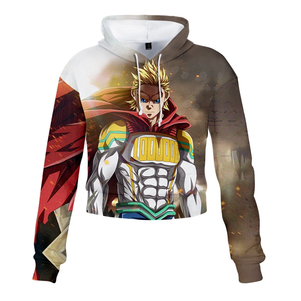 Укороченный топ с капюшоном для девочек женские толстовки 3D принтом Мой герой