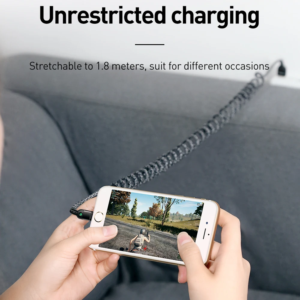 Mcdodo Весна Удлинительный кабель для быстрой зарядки USB кабеля IPhone 11 12 XS MAX XR X 8 7 6 plus