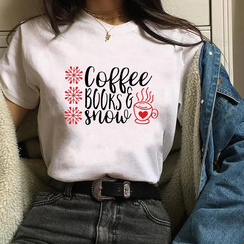 

Women Print Holiday Vibes Fashion Merry Christmas Ladies Tops Graphic Womens Tees Female Camisas Lady T-Shirt T Shirt T-shirts