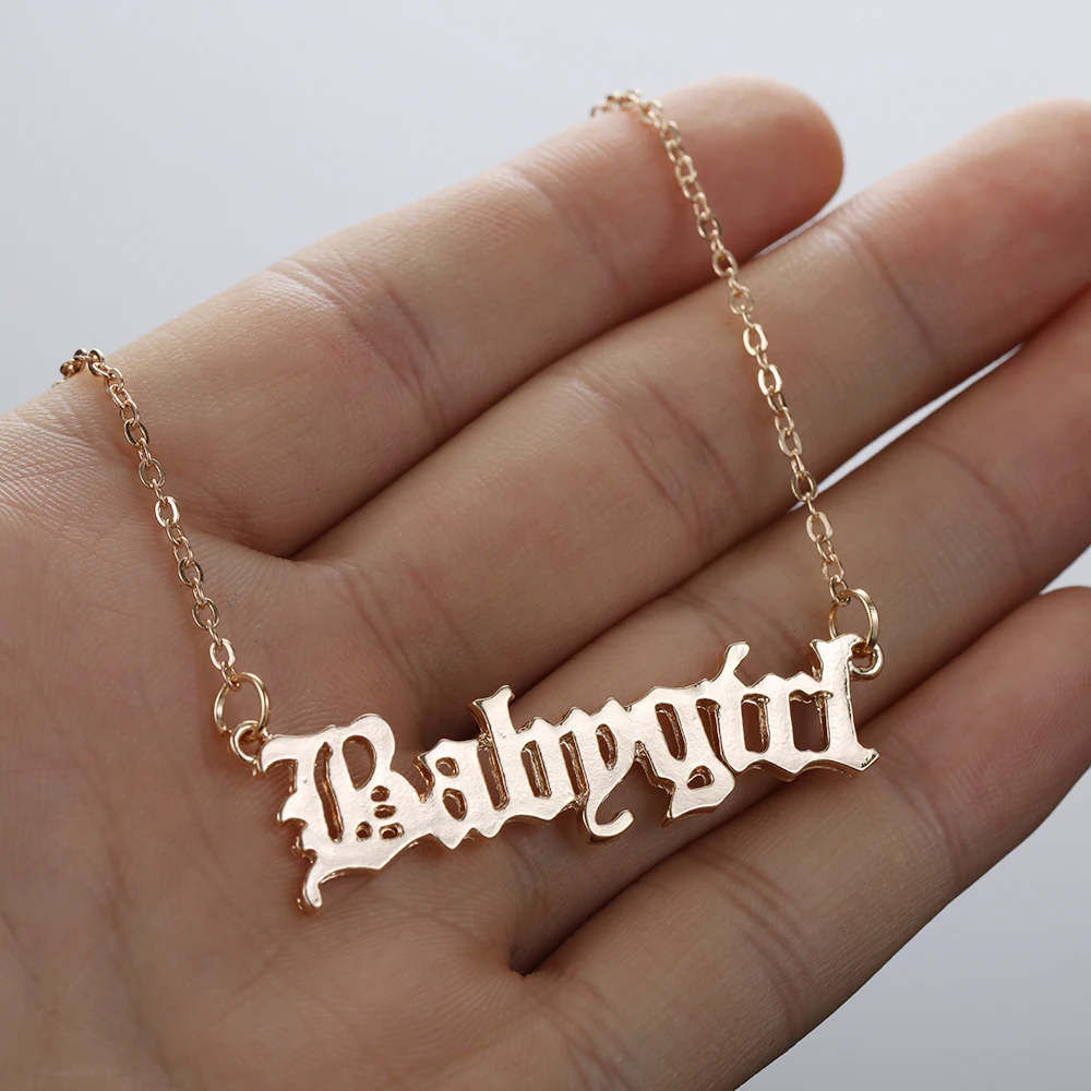 Женское ожерелье с подвеской в виде букв золотого/серебряного цвета|Ожерелья