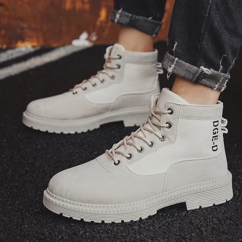 LOOZYKIT Новинка модные мужские ботильоны на шнуровке высококачественные ботинки в