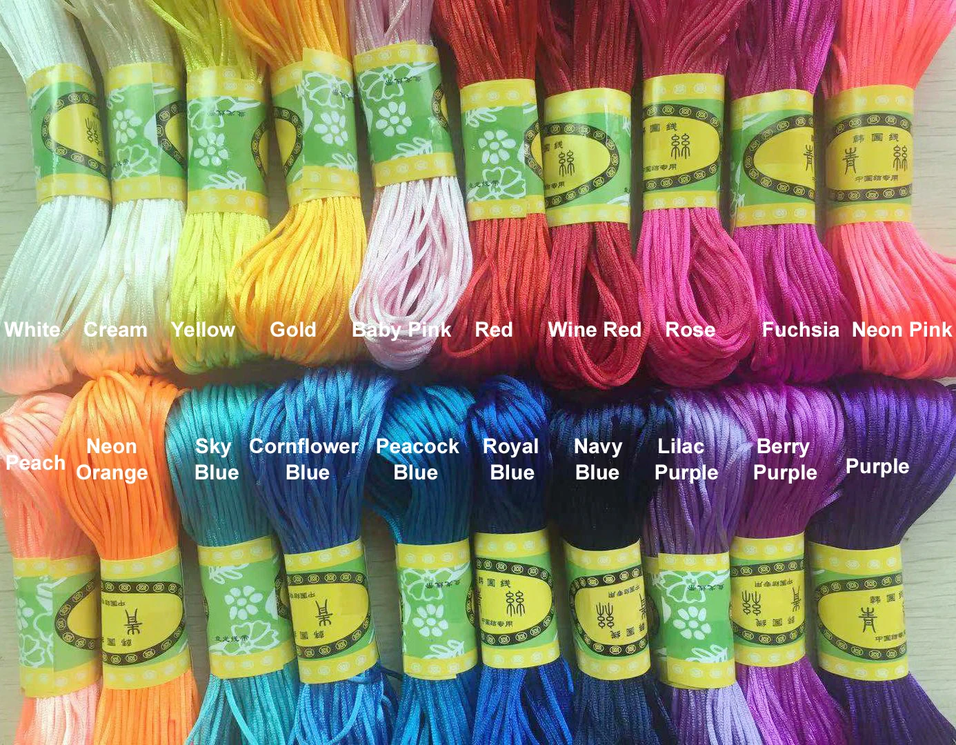 29 Colors 20M/Bundle Strong Braided Macrame 1mm Silk Satin Nylon Cord Rope DIY Beading Jewelry Bracelet Making Thread Wire | Украшения и