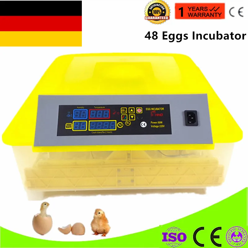 48 яиц маленький домашний инкубатор для куриных уток птиц полностью