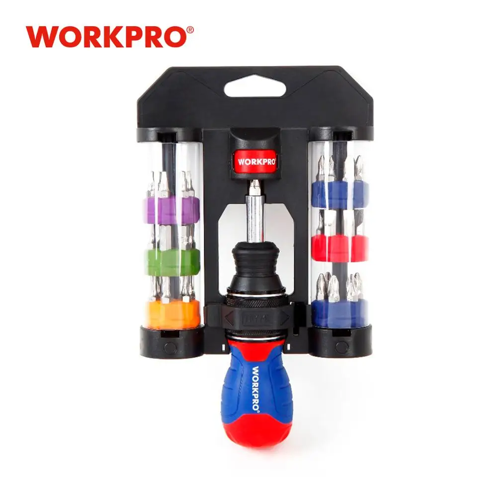 WORKPRO 38 в 1 отвертка многофункциональная набор короткая трещотка с