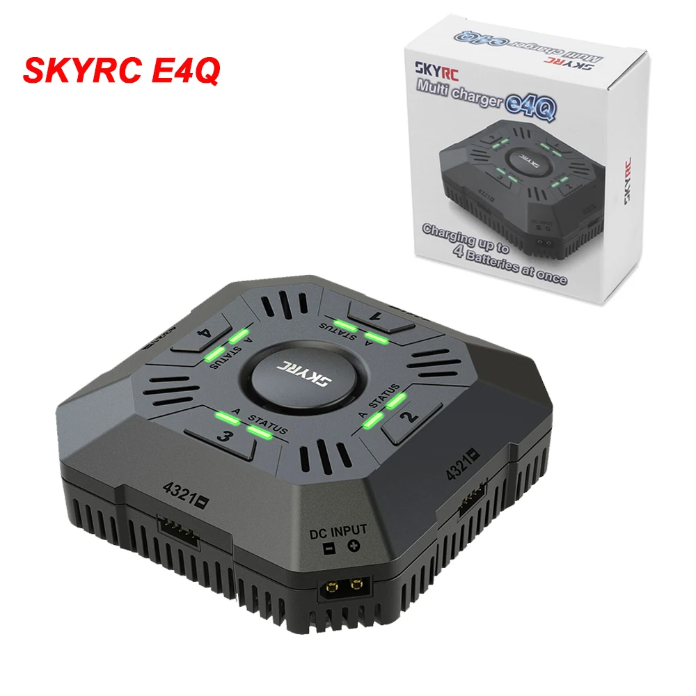 Многофункциональное зарядное устройство SKYRC E4Q 4 портовое XT60 DC Dis для 2 4S LiPo Drone