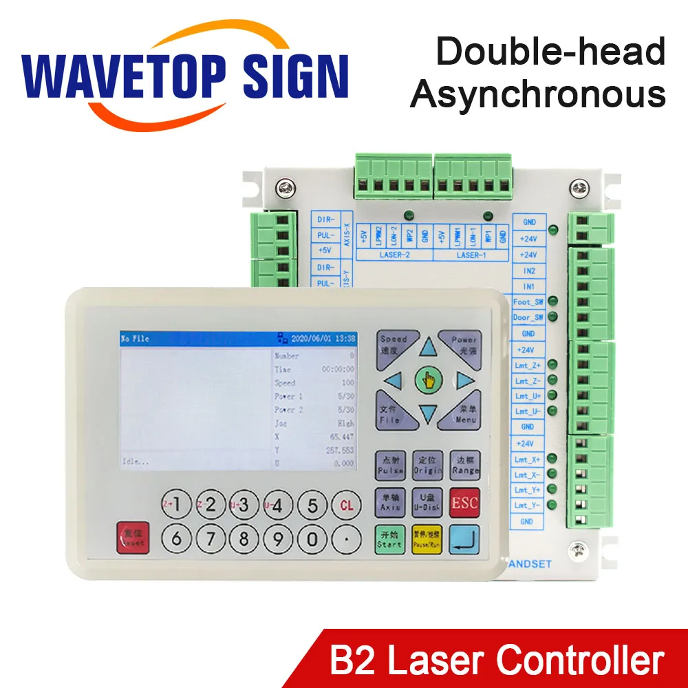 WaveTopSign WT B2 Co2 лазерного контроллера Системы для двойной головкой асинхронный
