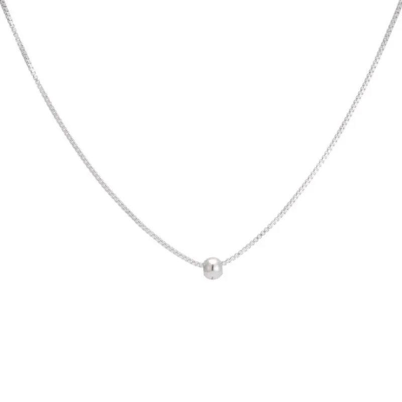 

New Fashion 925 Sterling Silver Jewelry Simple Literary Fresh Clavicle Chain Female Ball Korean Style Pendant Necklaces N012