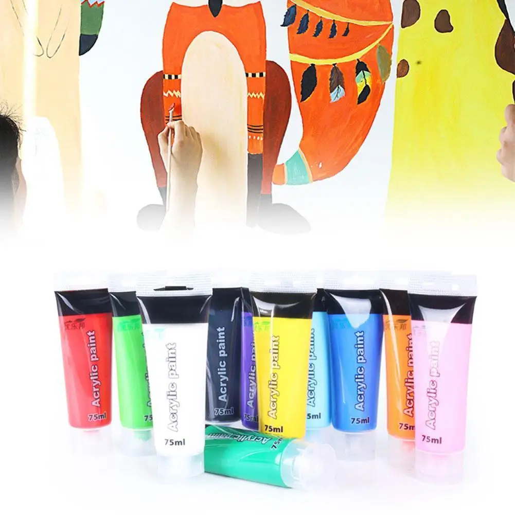 

75 ml Acrylic paint Washable Colorful Drawing Toy Kids Painting For Kids Painting Nail Toys Diy Finger Paint Craft Finger Y2M1