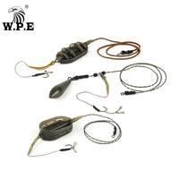 w p e 1piece carp fishing rig hair 30g40g50g60g70g europe carpfish hook rig set lead core line fishing group with coat hook