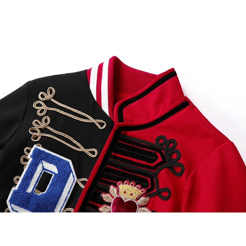 Зимние женские куртки и пальто с вышитыми буквами бейсбольные женское Красное