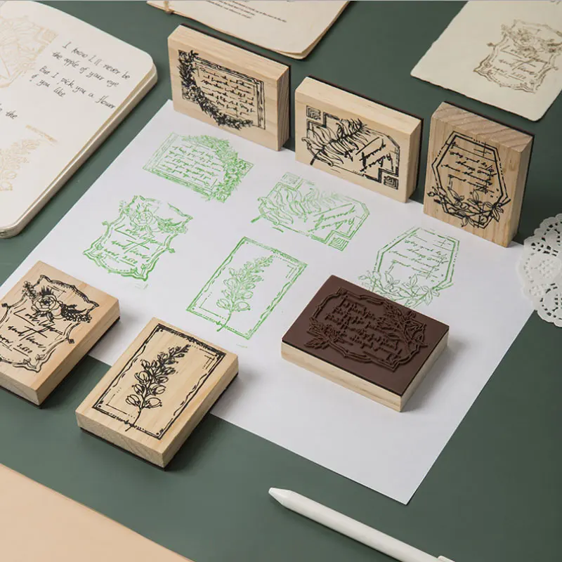 1 шт. серия краев фраз сделай сам деревянный штамп винтажный резиновый рукоделие