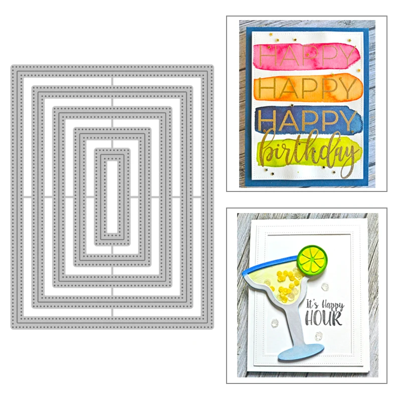 

2021 New Rectangle Frame Nesting Metal Cutting Dies For DIY Craft Making Layered Background Card Scrapbooking Album No Stamp Set
