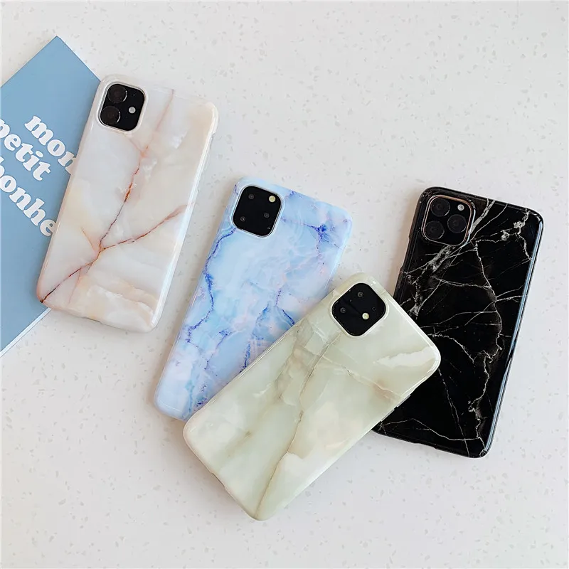 Гладкий мраморный силиконовый чехол для iphone 11 Pro Max задняя крышка 6 S 7 8 Plus X XS XR