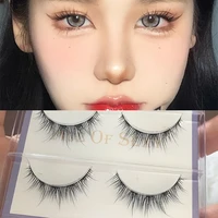 new 3 pairs natural cross false eyelashes simulation eye tail air eyelashes female japanese 3d long lasting lashes
