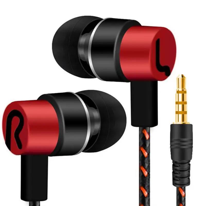 

1PC In-ear Headphones Pattern Braided Line Subwoofer Universal Plating Good Sound Quality Wired Headphones Accessories For Audio