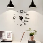 DIY цифровые настенные часы 3D зеркальная поверхность наклейка бесшумные часы домашний офис декор настенные часы для спальни офиса