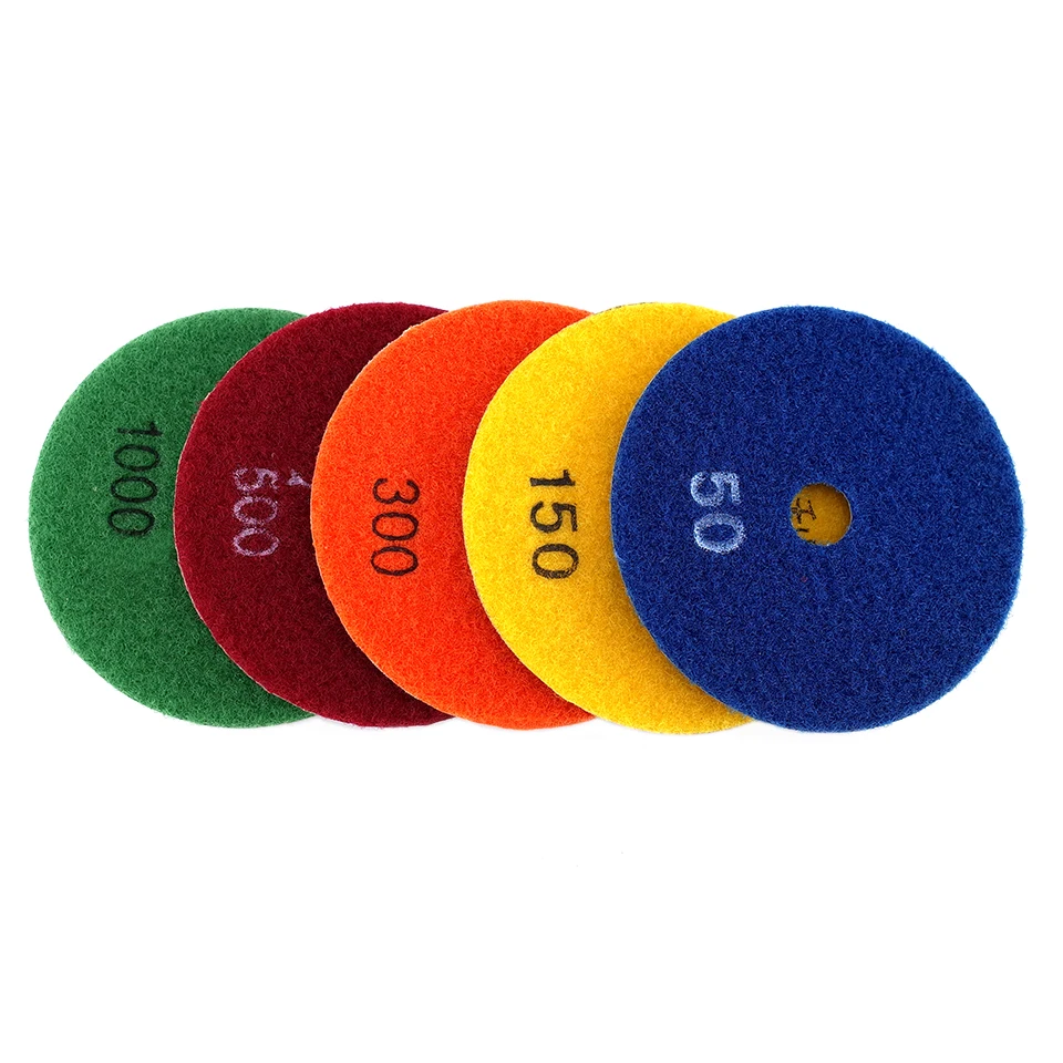 RIJILEI 5PCS 4 Inch Diamond Polishing Pads 100mm Flexible Wet concrete Floor Pad for Granite Marble Grinding Disc | Инструменты
