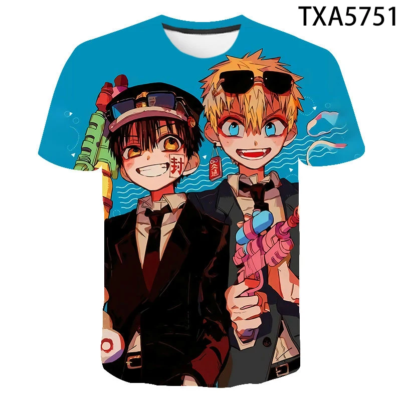 

Summer New Toilet-Bound Hanako-kun Anime Fashion T-shirt Casual Boy Girl Kids 3D Printed Cotton Men Women Children Tops Tee