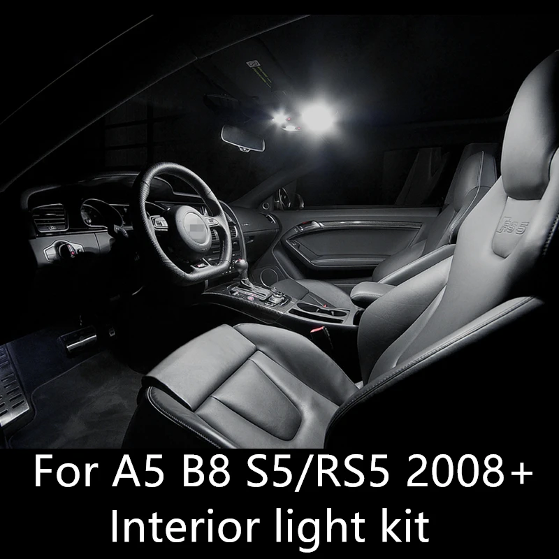 

12 шт. для AUDI B8 A5/S5/RS5 аксессуары 2008-2014 внутренсветильник освещение безотказные автомобисветодиодный Светодиодные лампы Светодиодные внутренсветильник освещение в комплекте купольная лампа