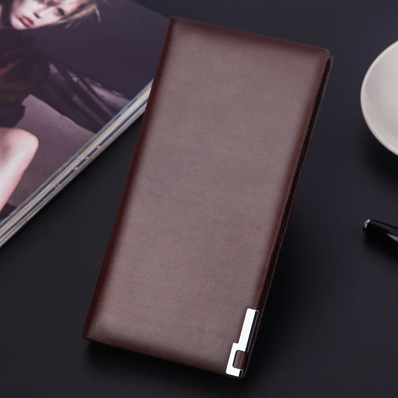 

New Style Men's Wallet Long Style Korean Fashion Men's Wallet Fashion Contrast Shiny Card bag Foldable Leather Bag Clutch