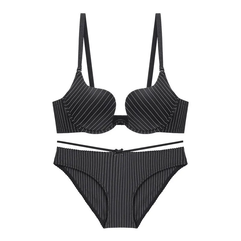 Комплект женского нижнего белья в полоску с бантом|Комплекты белья| |