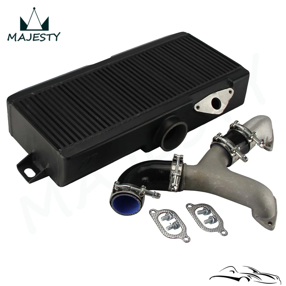 Обновленный верхний монтажный интеркулер черный + Y-образная труба для S ** Ubar 02-07 WRX