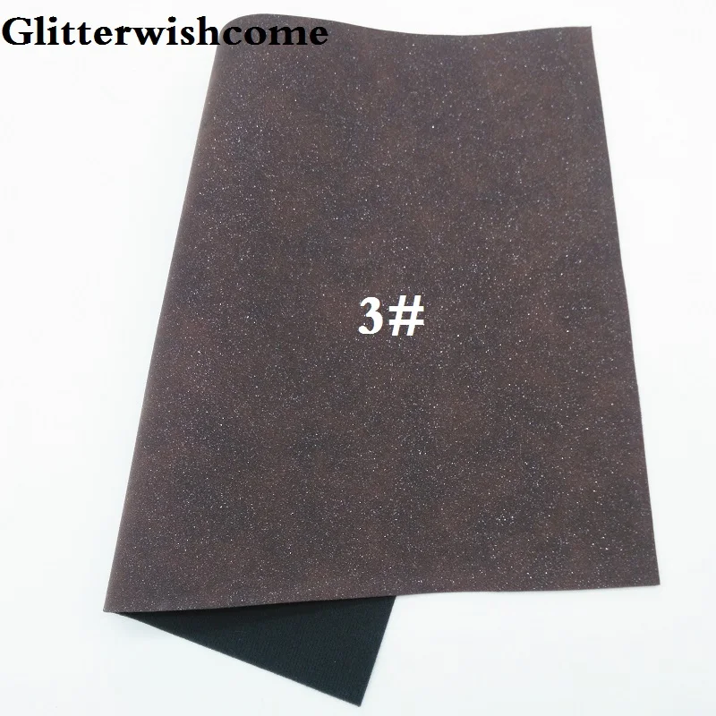 3 Glitterwishcome 21X29 см А4 Размер синтетическая кожа, замша кожа с блестками, искусственная из искусственной кожи Ткань Винил для бантов, GM036A - Цвет: 3
