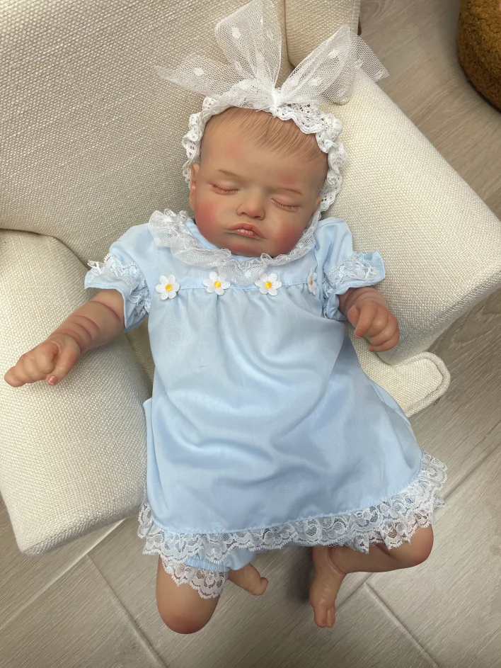 

18 дюймовая окрашенная Реалистичная кукла-младенец, прекрасная ручная работа, Новорожденный ребенок