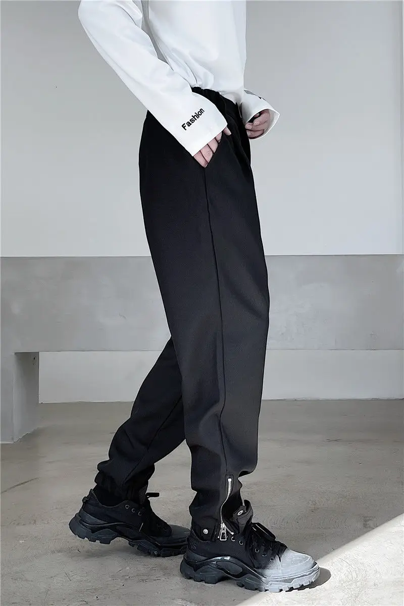 

2021 Spring And Autumn New Youth Popular Loose Pure Color Simple Korean Sweatpants Fashion Casual All-match Drawstring Pants