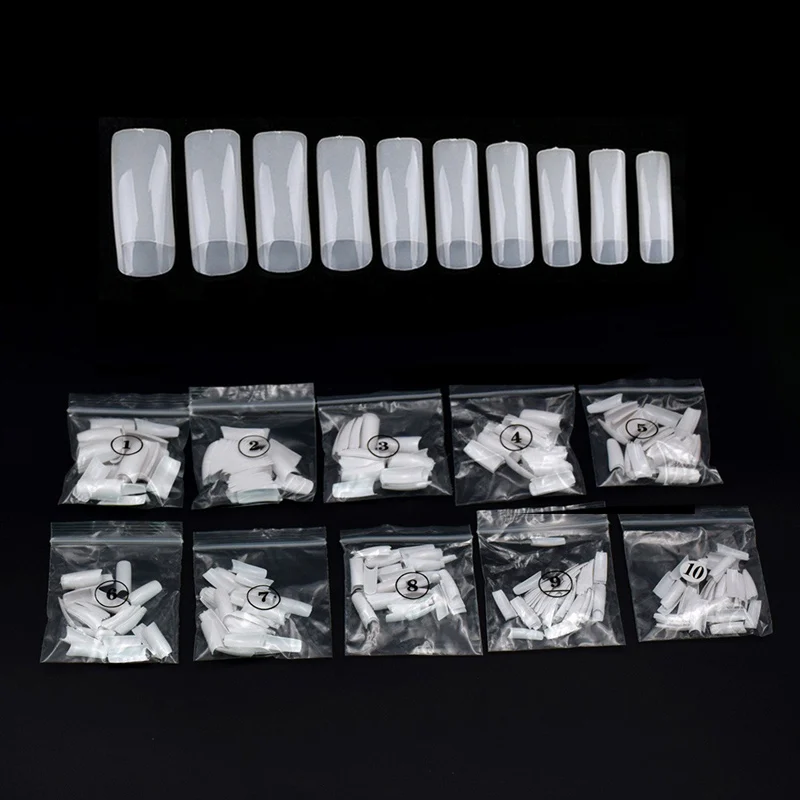 500 white half tips Накладные ногти 500 шт натуральные капсульные прозрачные накладные ногти накладные маникюрные акриловые съемные французские накладные ногти - Цвет: 500 white half tips
