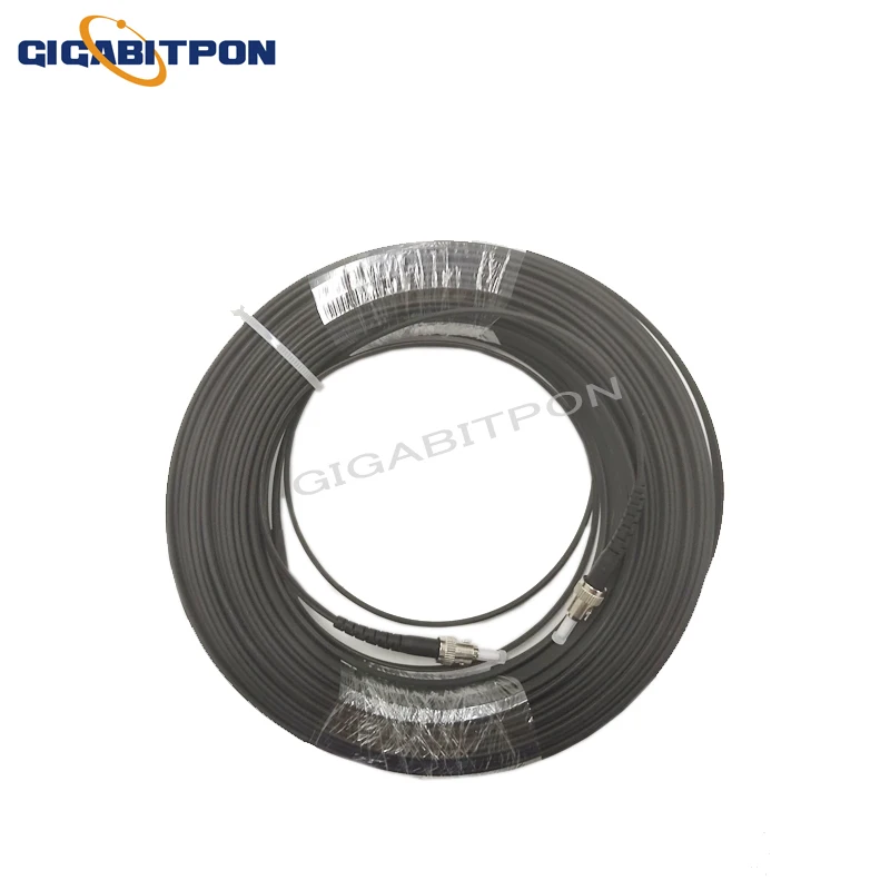 Outdoor 3 steel 1 core 2ST/UPC connector fiber optic drop cable FTTH fiber single mode G675A1 core black jacket