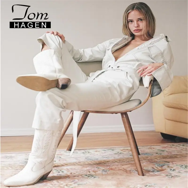 Женский комбинезон с длинным рукавом черный повседневный элегантный из