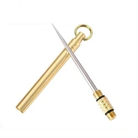 titanium outdoor portable multifunctional toothpick fruit gold fork camping self defense tools oral care supplies 112cm
