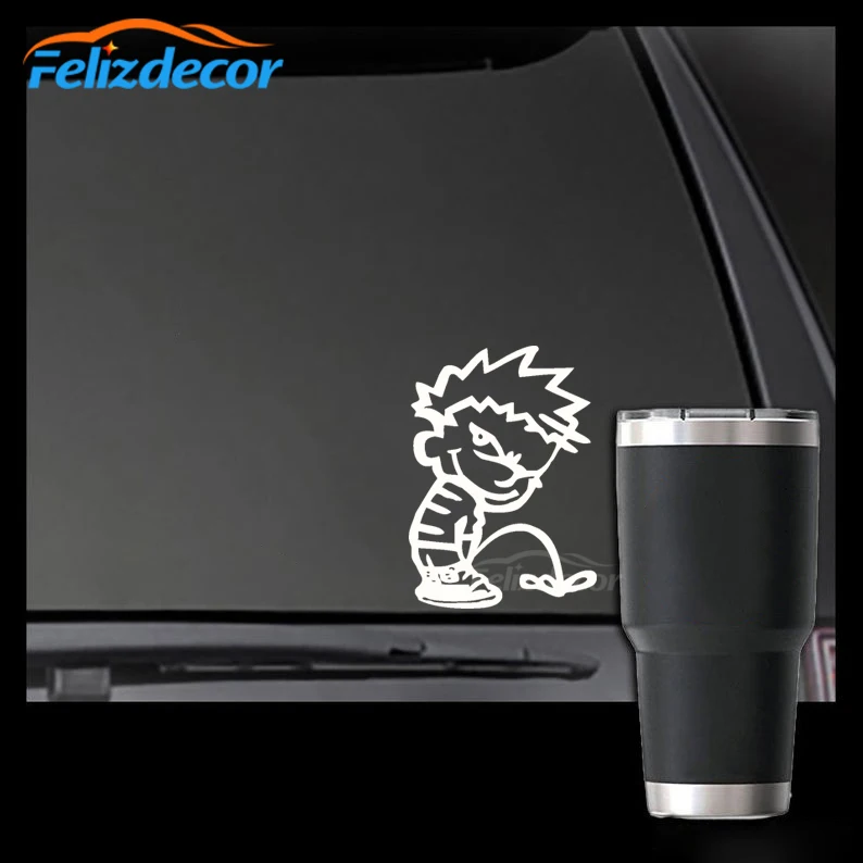 Озорной Маленький мальчик стоял девушки виниловые наклейки на автомобиль для