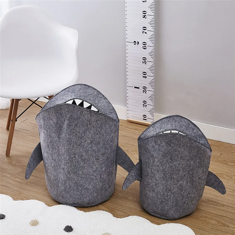 Складная корзина для белья серая из войлока хранения ручка спальни шкафа одежды
