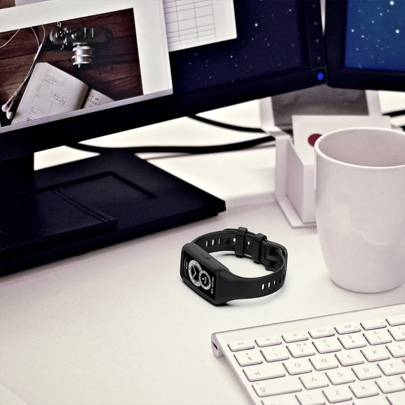 Силиконовый ремешок совместимый с Huawei Band 6 водонепроницаемые прочные Смарт-часы