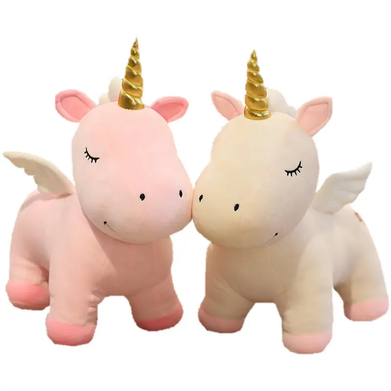 

30-52cm Angel Wings Unicorn Plush Toys Stuffed Flying Horse Golden Horn Appease Toy Baby Night Hug Doll Toys for Children Gift
