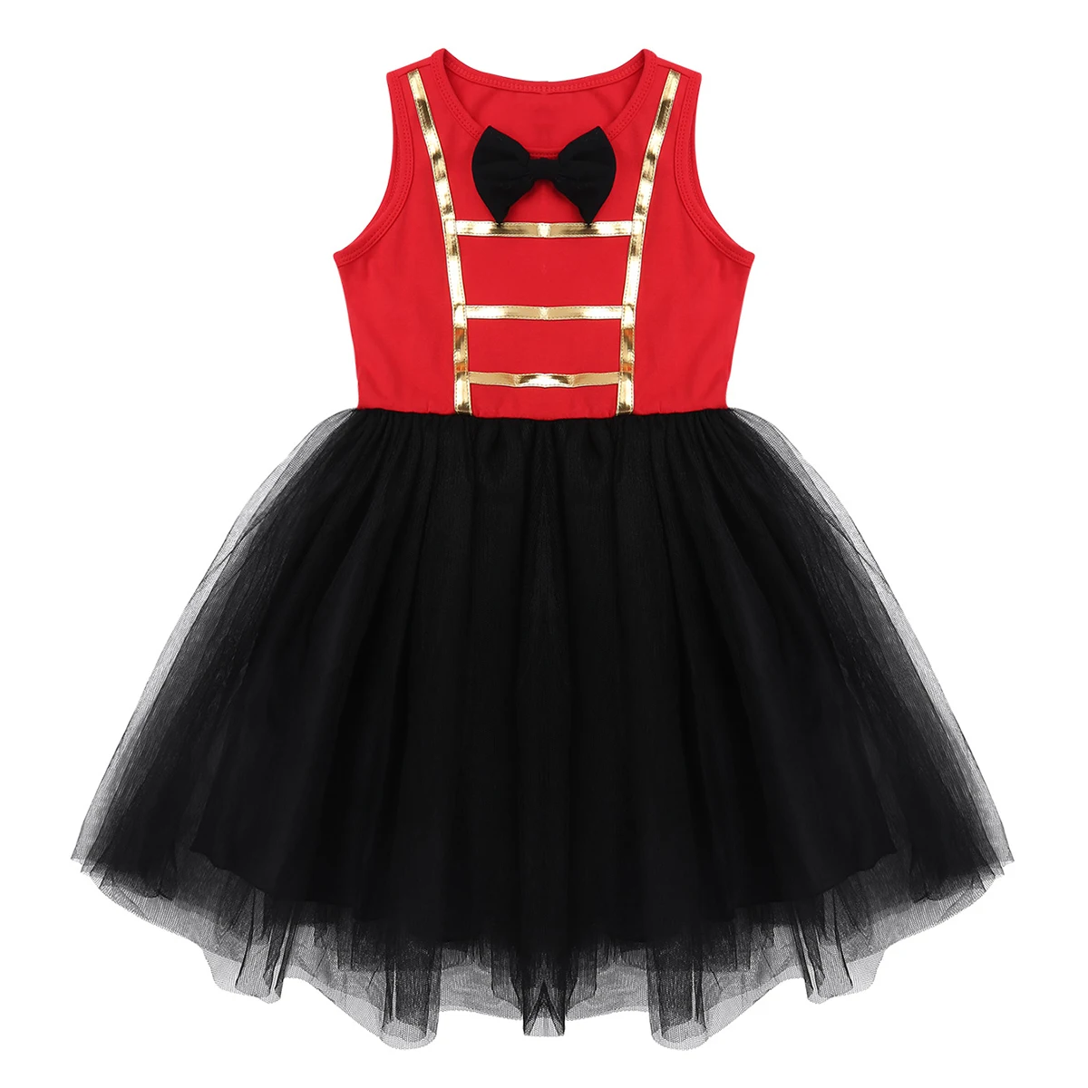 ChicTry Children Sleeveless Bowtie Mesh Tutu Dress Kids Halloween Cosplay Party Carnival Performance Outfit Girls Circus Costume |