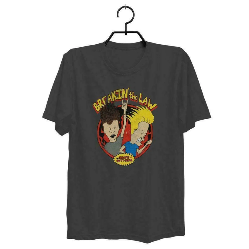Новый Beavis и прикладом Мужская Mtv черная серая Whait рубашка США размер S Xxxl Zm1 Gyms