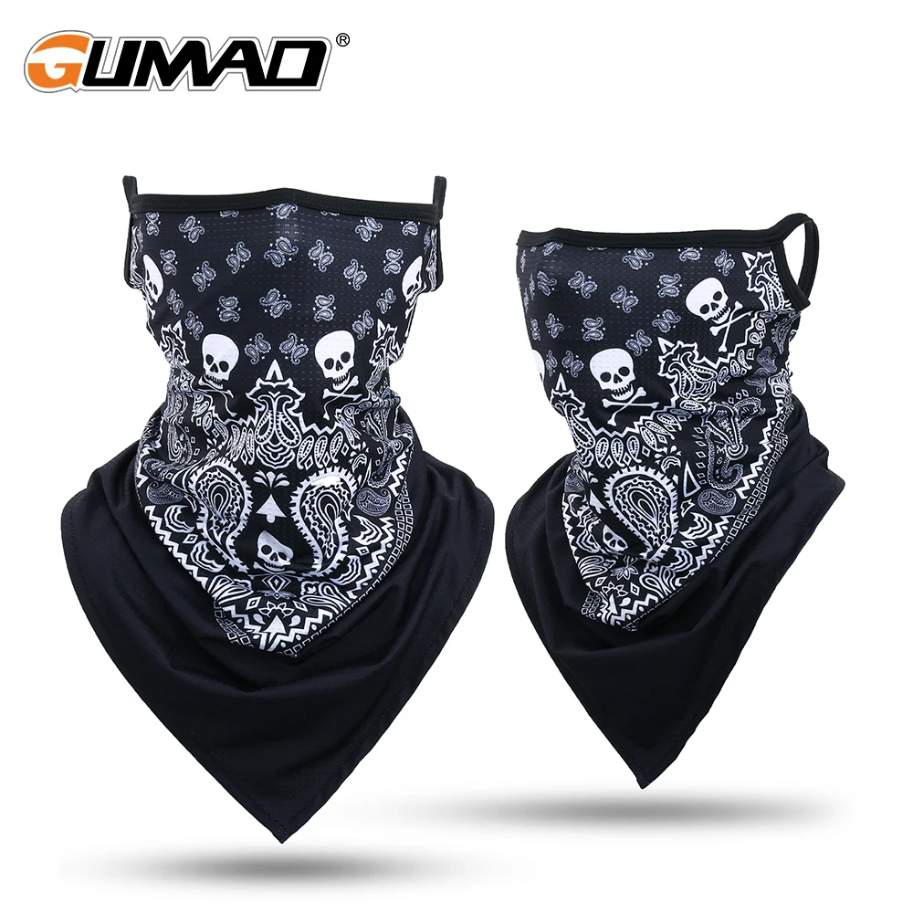 

Summer Masks Neck Gaiter Skull Bandana Mesh Cycling Half Face Mask Running Hunting Hiking Triangle Breathable Scarf Men Girl