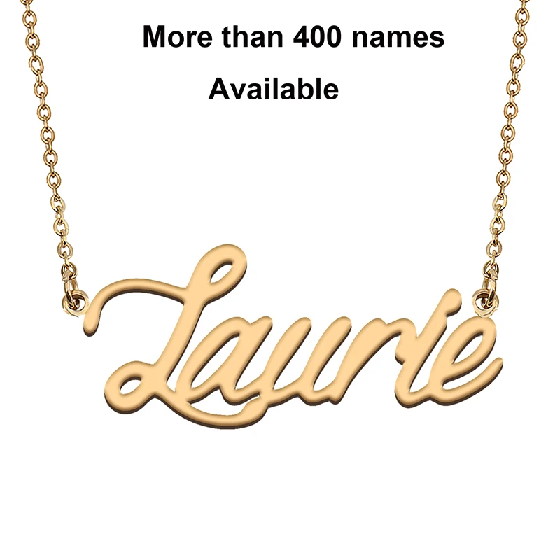 

Cursive Initial Letters Name Necklace for Laurie Birthday Party Christmas New Year Graduation Wedding Valentine Day Gift